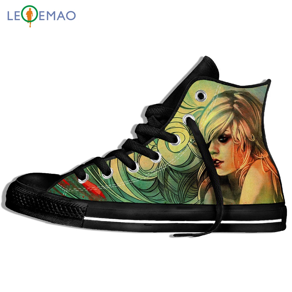 Мужские парусиновые ботинки для прогулок с акварельным рисунком в стиле