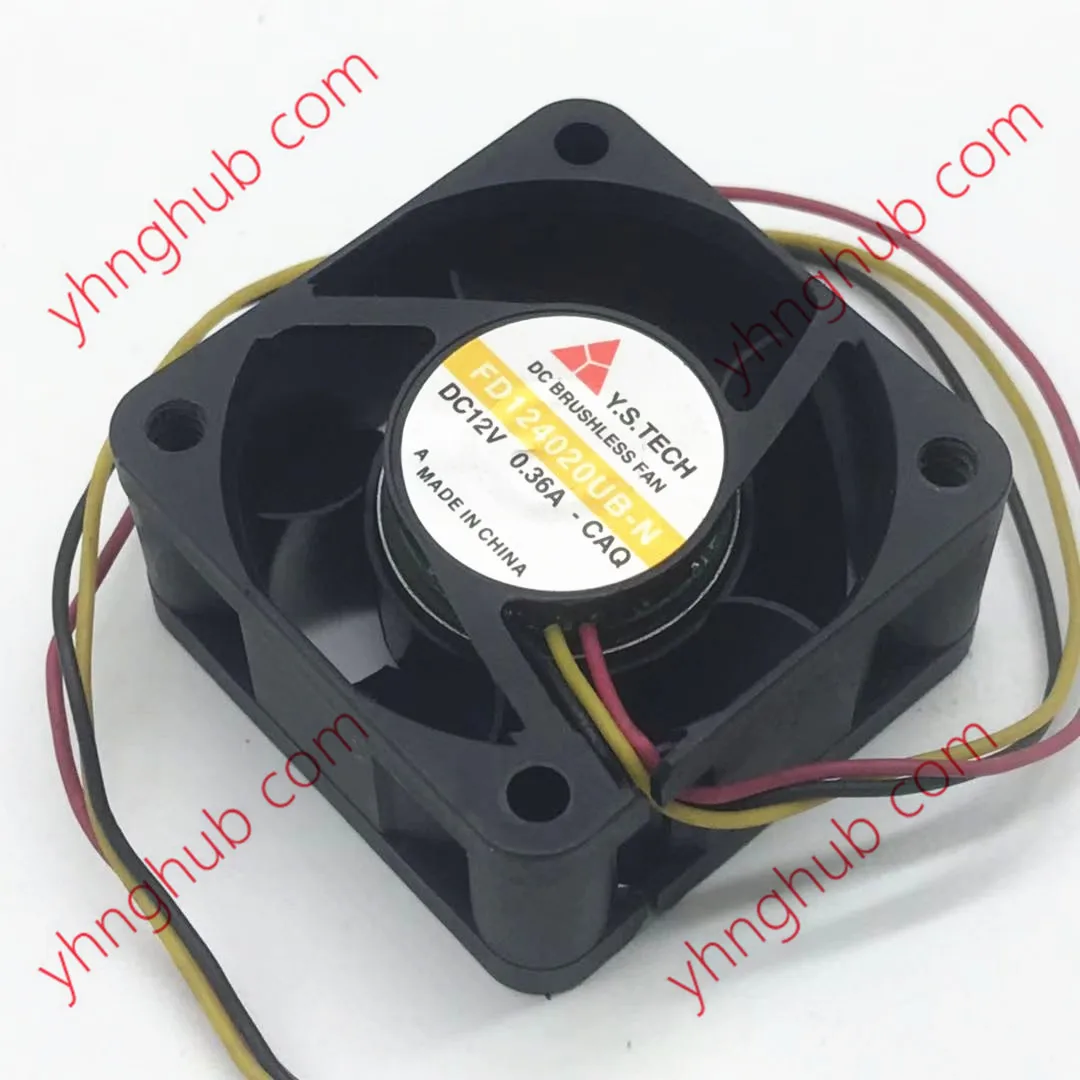 Y.S TECH FD124020UB-N DC 12V 0.36A 40x40x20 мм 3-проводной серверный охлаждающий вентилятор