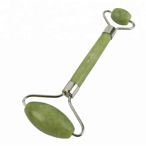 Нефритовый ролик, натуральный камень, массажные ролики для лица, инструменты для ухода за кожей лица, массажер из зеленого нефрита