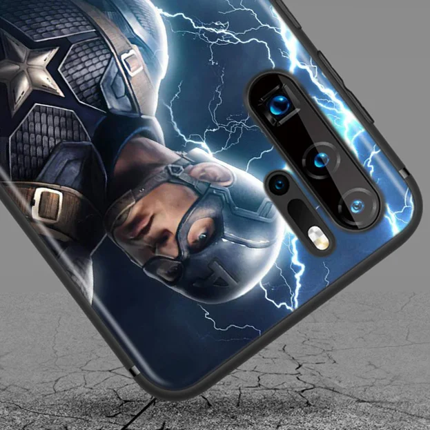 

Marvel Avengers Captain America Super Hero For Huawei P40 P30 P20 P10 P9 P8 Lite Mini E 5G Pro Plus 2017 2019 Black Phone Case