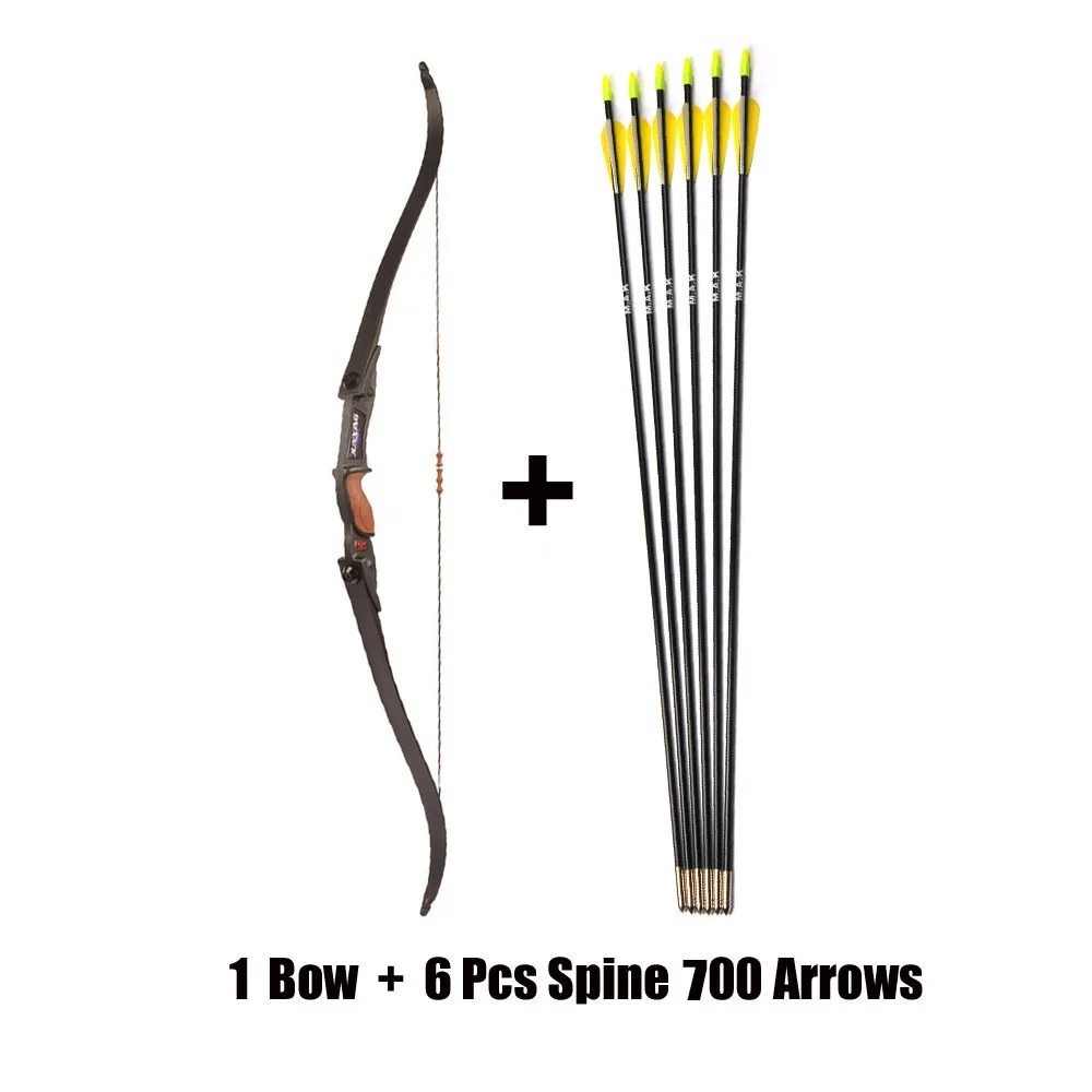 1 Bow and 6 Arrow CS игровой лук 56 дюймов изогнутый лук с безвредным наконечником стрелы и набор стрел для стрельбы из лука на открытом воздухе Охота Стрельба игра - Цвет: 1 Bow and 6 Arrow