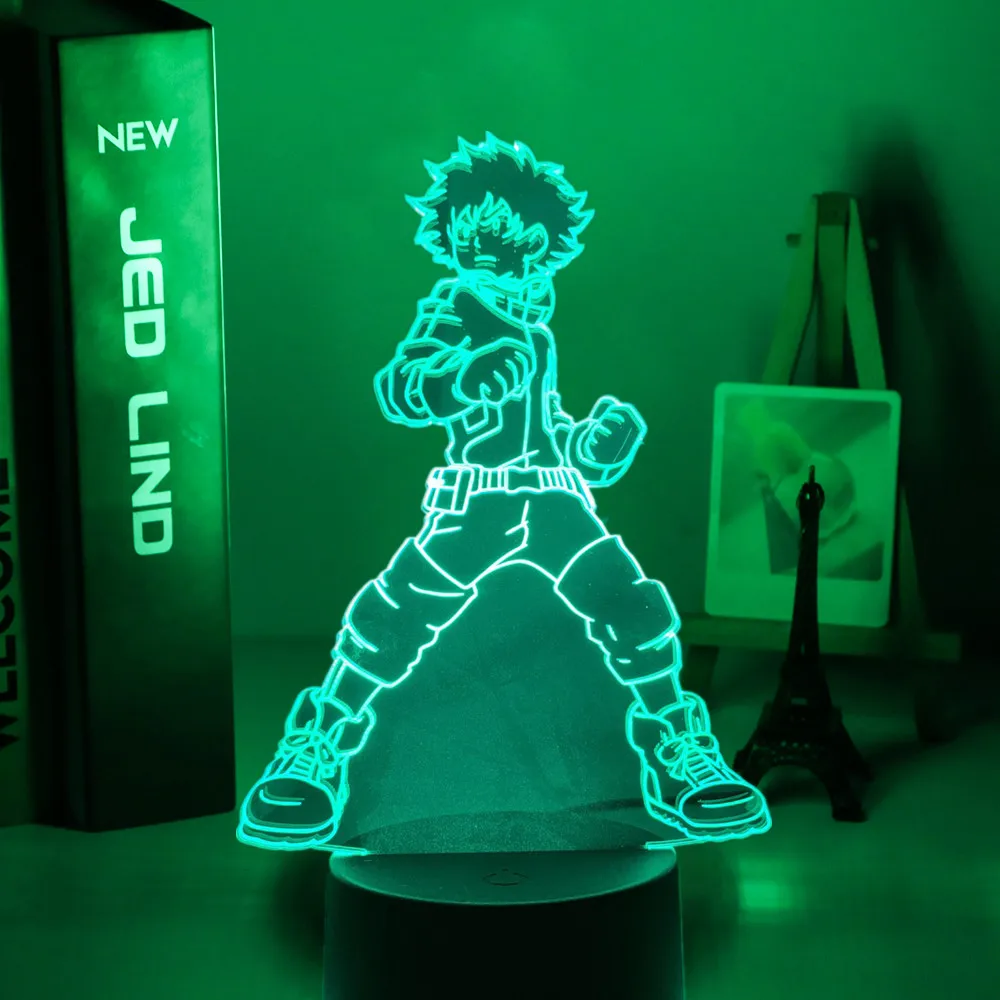 

3D Lamp Izuku Midoriya Figure Kids Bedroom Nightlight Led Touch Sensor Room Lighting Anime My Hero Academia Gift Led Night Light