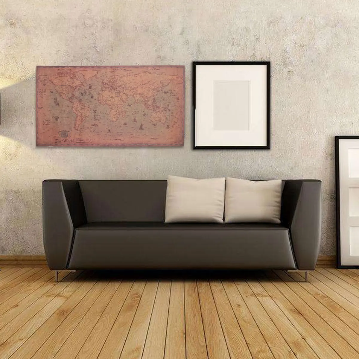 2 шт. карта мира морская крафт бумага постеры античный винтажный стиль