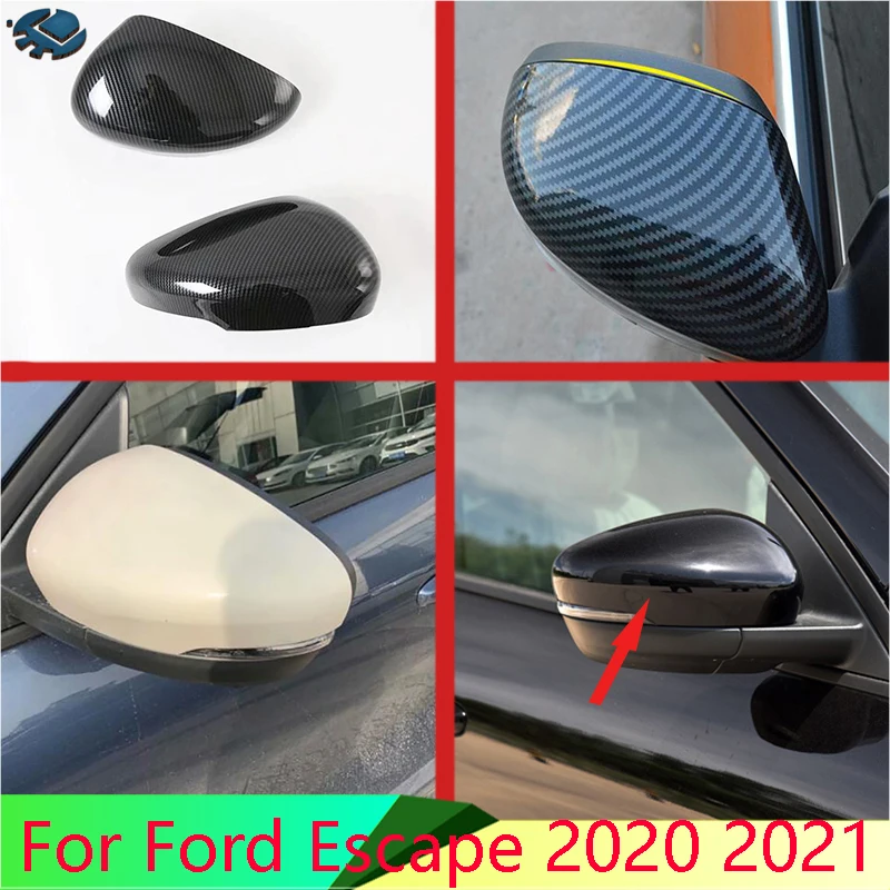 

For Ford Escape Kuga 2020 2021 Car Accessories ABS Chrome Door Side Mirror Cover Trim Rear View Cap Overlay Molding Garnish