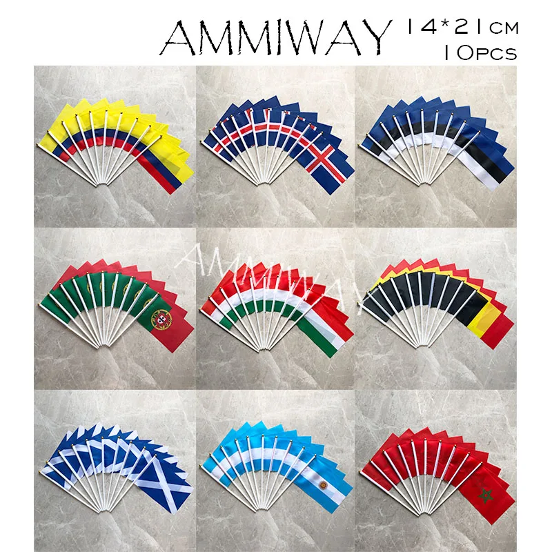 AMMIWAY 14x21 см 10 шт. украинский японский F1 гоночный кариертен Литва ручной флаг