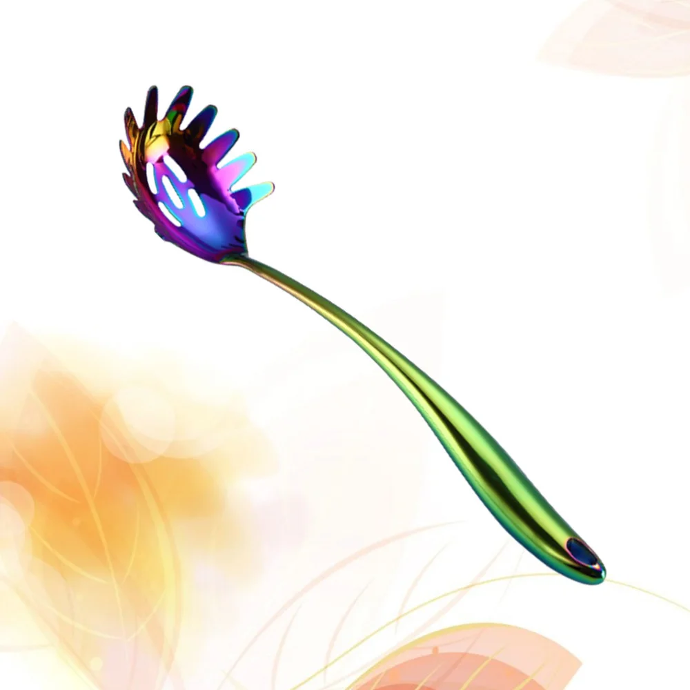 

Stainless Steel Material Long Handle Colorful Practical Tableware for Home Kitchen Cooking Use