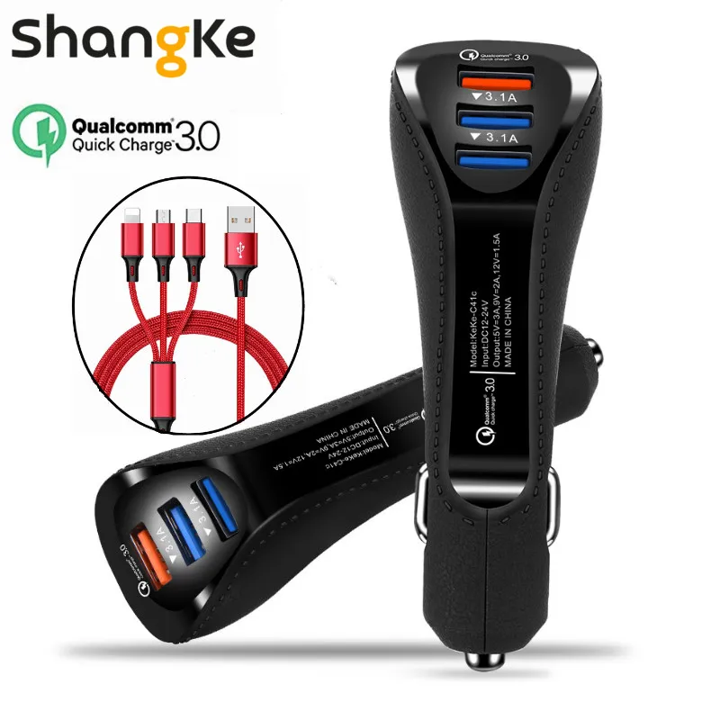 Автомобильное зарядное устройство быстрое 3 0 USB автомобильное для телефона Samaung