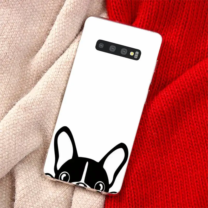 

Cute Brindle Frenchie Puppy Phone Case Transparent for Samsung A71 S9 10 20 HUAWEI p30 40 honor 10i 8x xiaomi note 8 Pro 10t 11