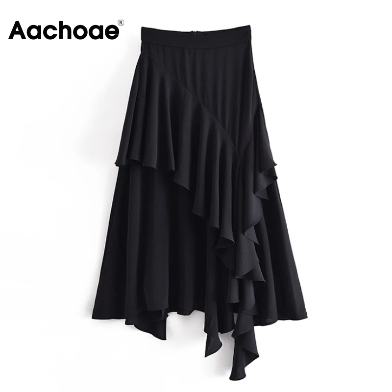 Юбка Aachoae Женская средней длины с высокой талией стильная шикарная миди юбка