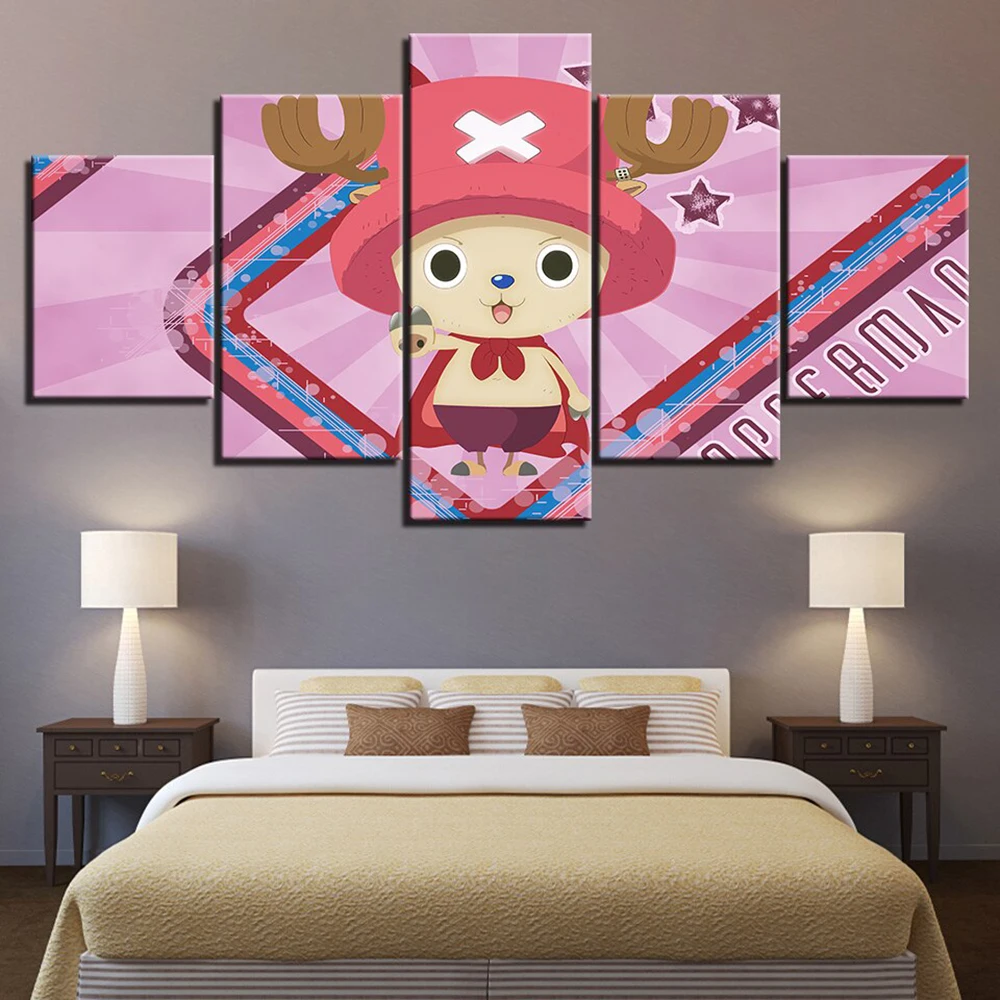 

5 Pieces Wall Art Canvas Painting Cartoon Small Animals Poster Home Decoration Modular Pictures Modern Living Room Dropshipping