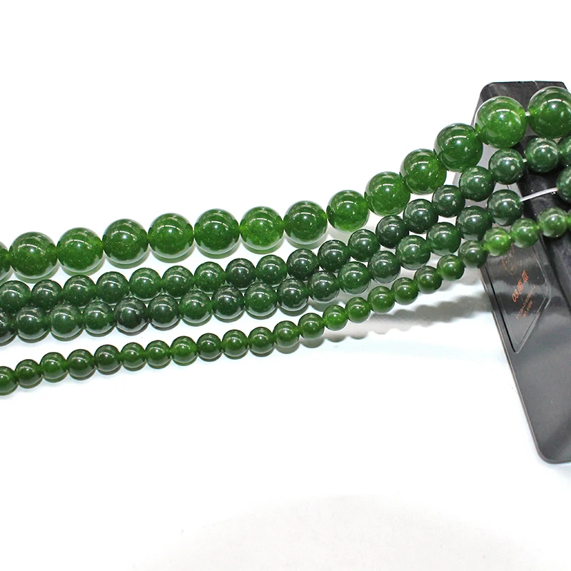 Натуральный камень тайваньские Зеленые Бусины из нефрита для изготовления