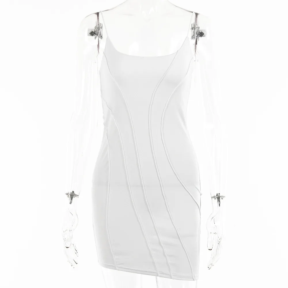 

2021 Summer New Dress Feminine Party Night Club Style Tight-fitting Backless Tight-striped Sling Sexy Dresses