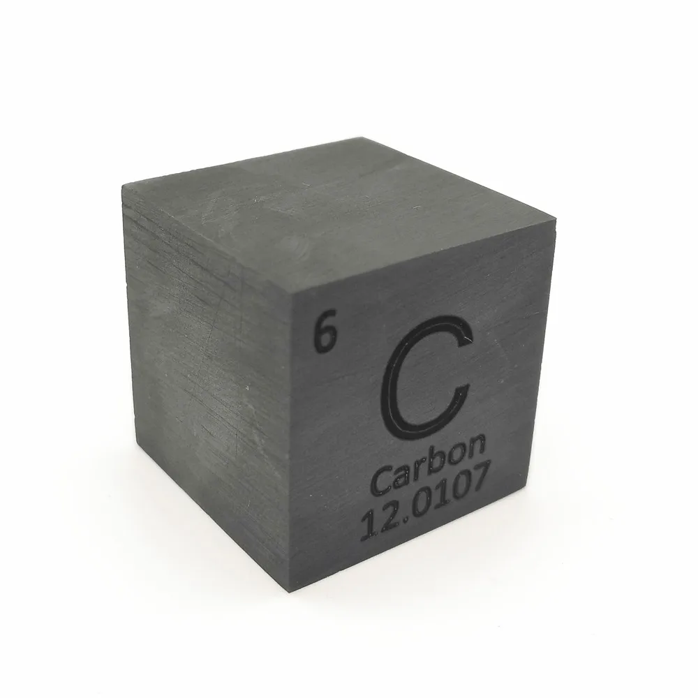 

1 Inch Graphite Carbon Cube 25.4mm Density Cubes C 99.95% Pure for Element Collection DIY Hobbies Crafts Display