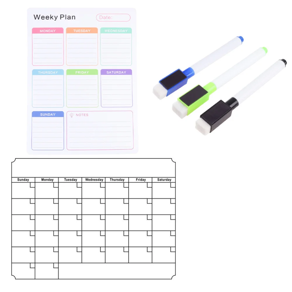 

1 Set Fridge Magnetic Message Board Magnet Note Board Erasable Reminding Board