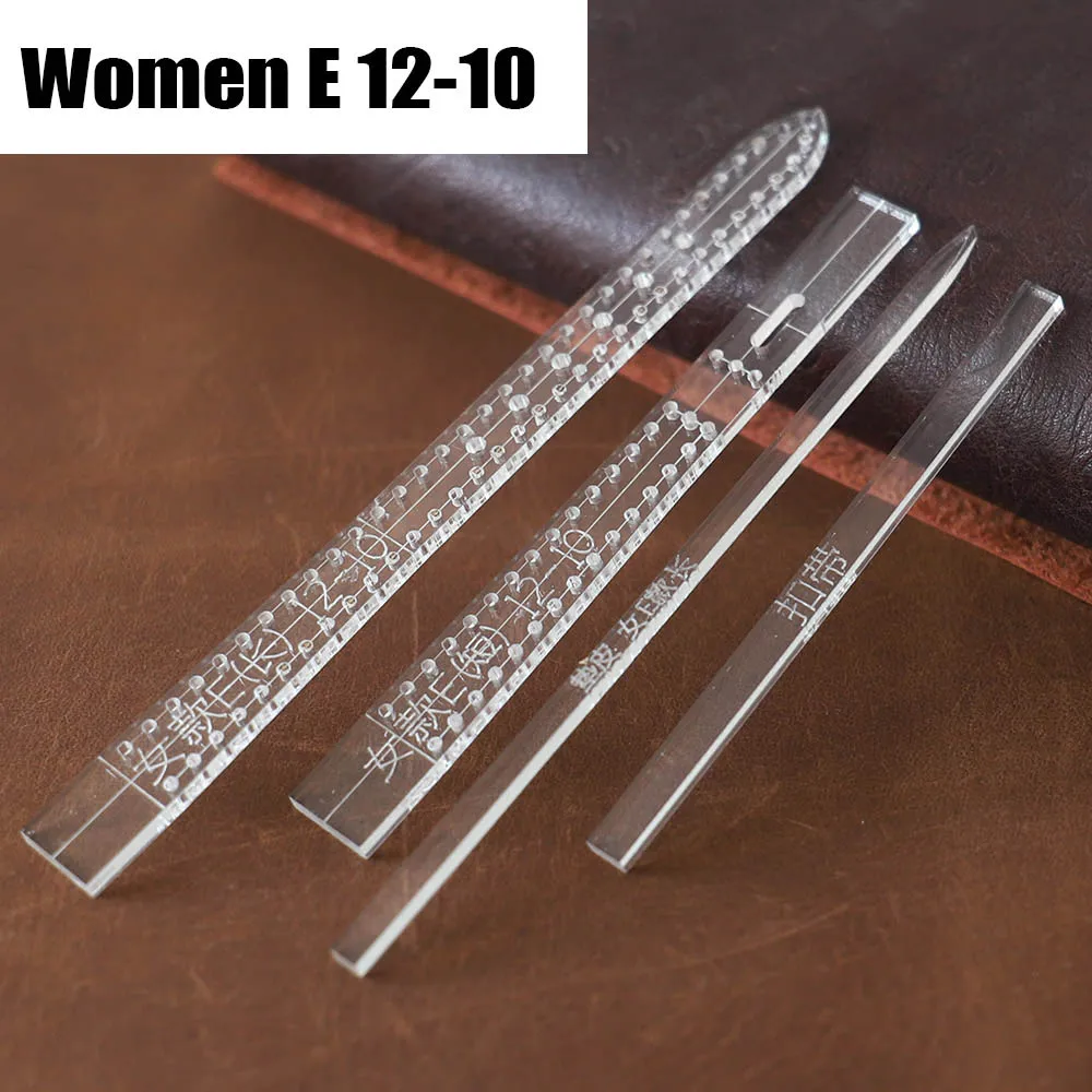 WOMEN-E12-10-1SET Прозрачный акриловый ремешок для часов, трафарет, шаблон, сделай сам, кожаный инструмент для рукоделия, товары для дома, принадлежности для наручных часов, форма для мужчин - Цвет: WOMEN-E12-10-1SET