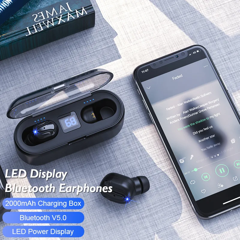 Беспроводные наушники TWS Bluetooth 5,0 наушники светодиодный дисплей 8D стерео звук беспроводные Bluetooth наушники гарнитура для iPhone Xiaomi