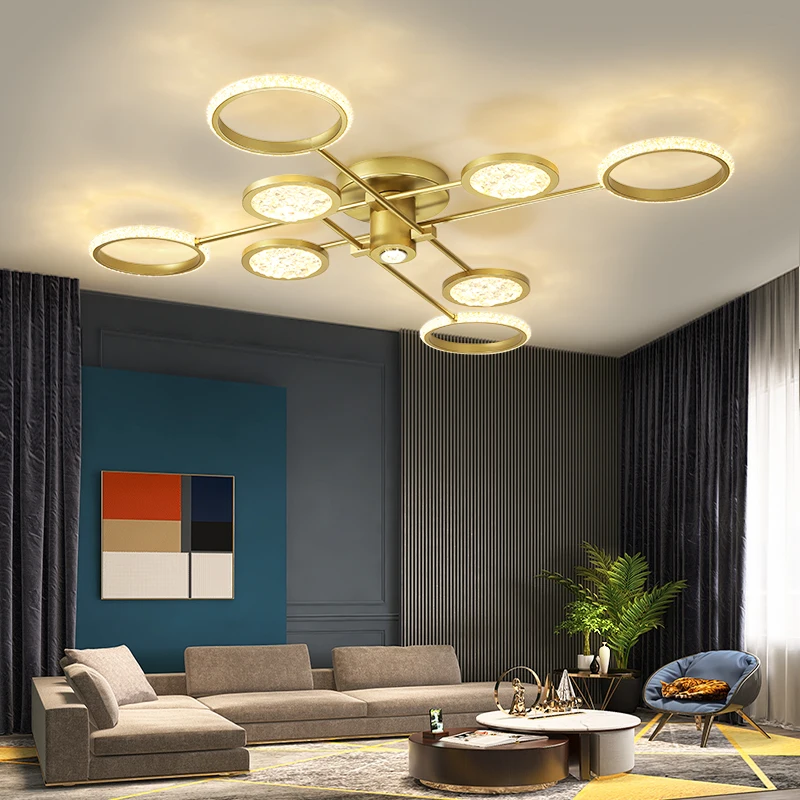 

Gold LED Ceiling Lights Home Indoor for Living Room Bedroom Dining Room Kitchen Ceiling Lamps Lighting Fixtures Lustre Luminaire