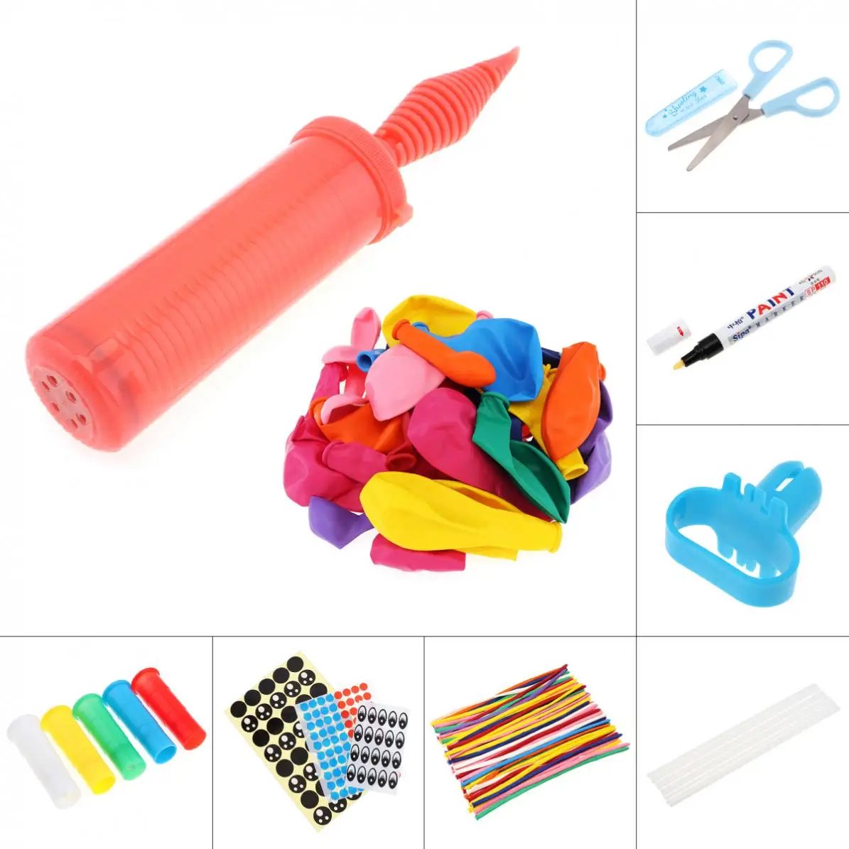 100 шт. Набор круглых шаров с ручным насосом и наклейкой|Сверкающие товары для