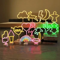 colorful neon sign light christmas hat pumpkin bar neon table lamp for christmas holiday party shop home decor led night lamp