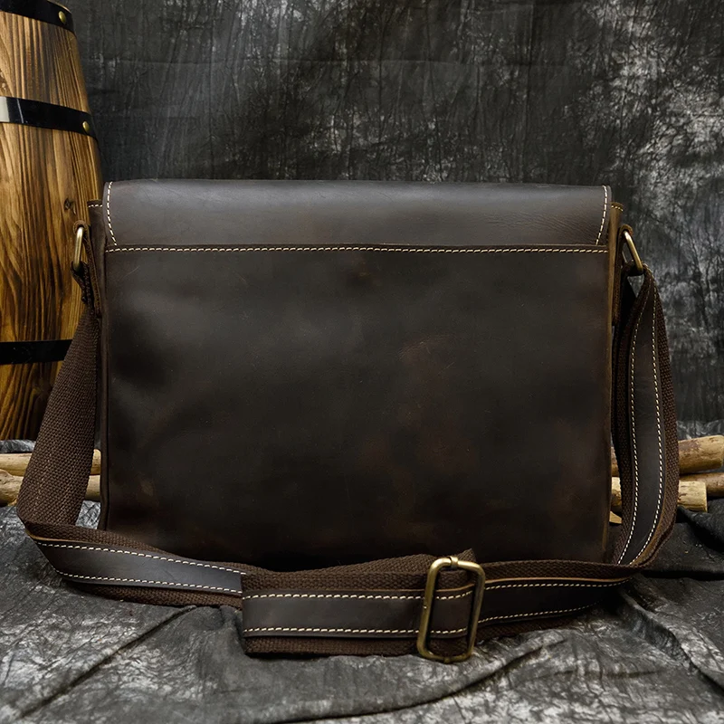 Сумка на плечо мужская из натуральной кожи винтажный мессенджер через воловьей