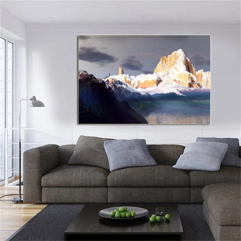

Nordic Lakeside Stone Picture Wall Art Canvas Painting Landscape Poster HD Printing For Living Room Study Decoration Cuadros