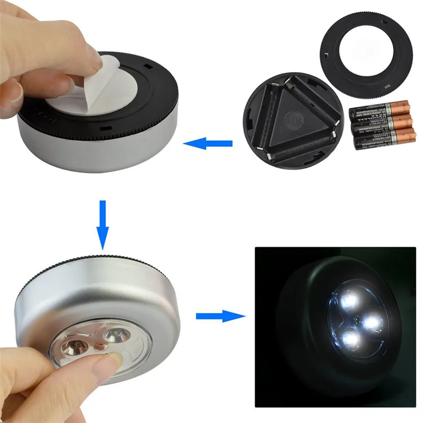 

Mini Under Cabinet Light Night Lights AAA Battery Powered Wireless Ceiling Wall Lamp For Kitchen Room Bedroom Closet Lighting