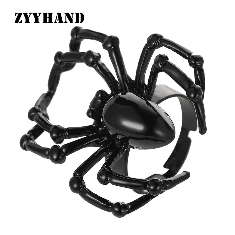 Регулируемое кольцо ZYYHAND в стиле хип хоп черно золотого цвета|Кольца| |