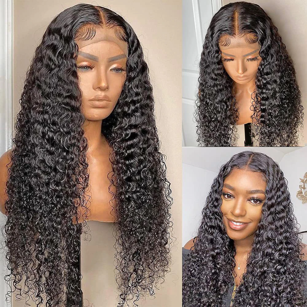 

Вьющиеся парики для чернокожих женщин, длинный прямой синтетический парик на сетке спереди с естественной линией волос, предварительно выщ...
