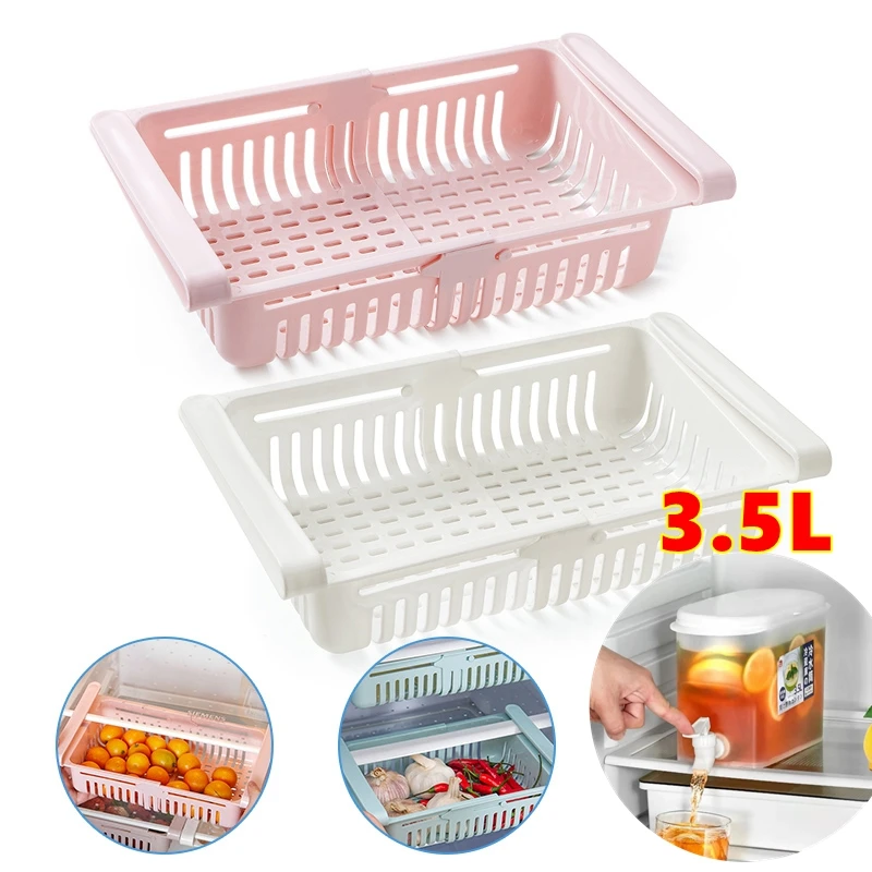 1/2 шт. Кухня холодильник для хранения полки Пластик Регулируемый Органайзер