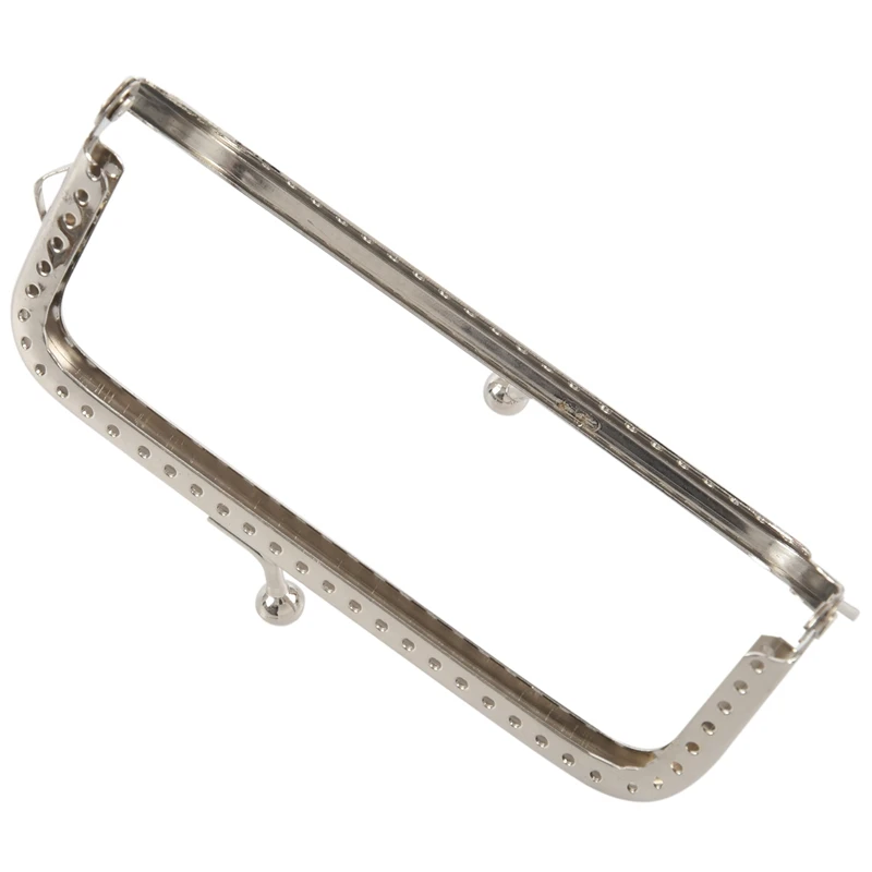 

2 Silver Tone Purse Bag Metal Frame Kiss Clasp Lock 10.5x6cm