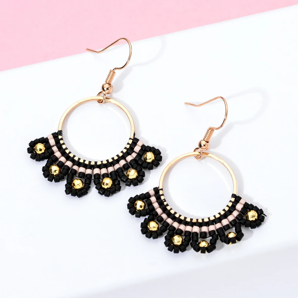 Женские серьги в стиле бохо ZMZY сережки подвески с цветком ручной работы