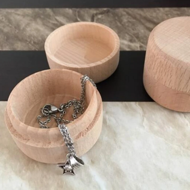 

Small Round Wooden Storage Box Handmade Jewelry Organizer Soap Crafts Case Vintage Decorative Natural Craft Jewelry Box
