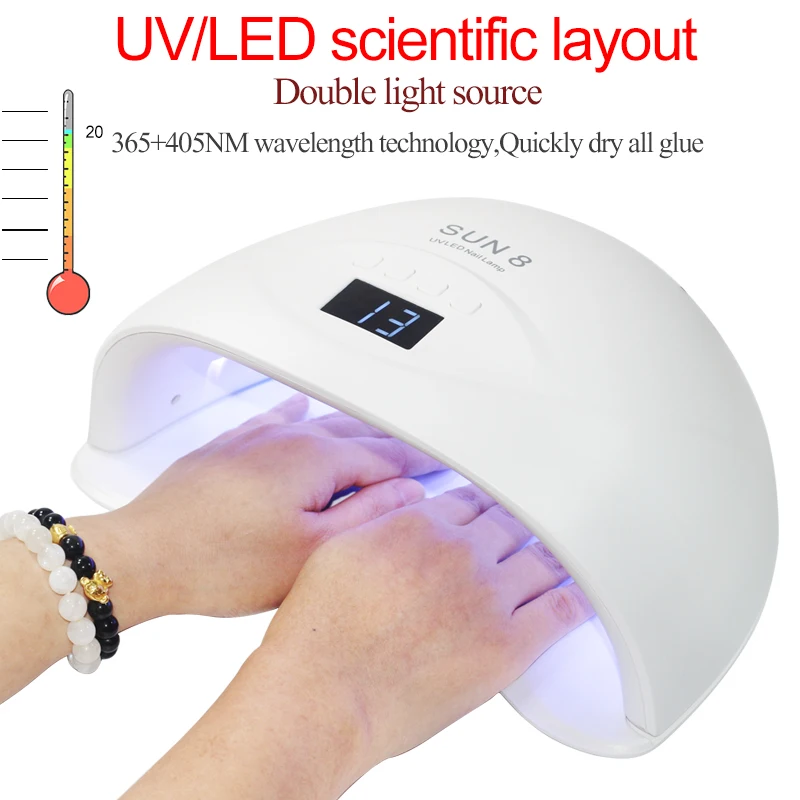 SUN8 УФ LED Сушилка для ногтей 84 Вт лампа отверждения гель-лака с нижней