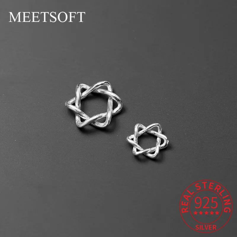 

MEETSOFT модные подвески из стерлингового серебра 925 пробы с полыми звездами и космическими бусинами ручной работы аксессуары для браслета