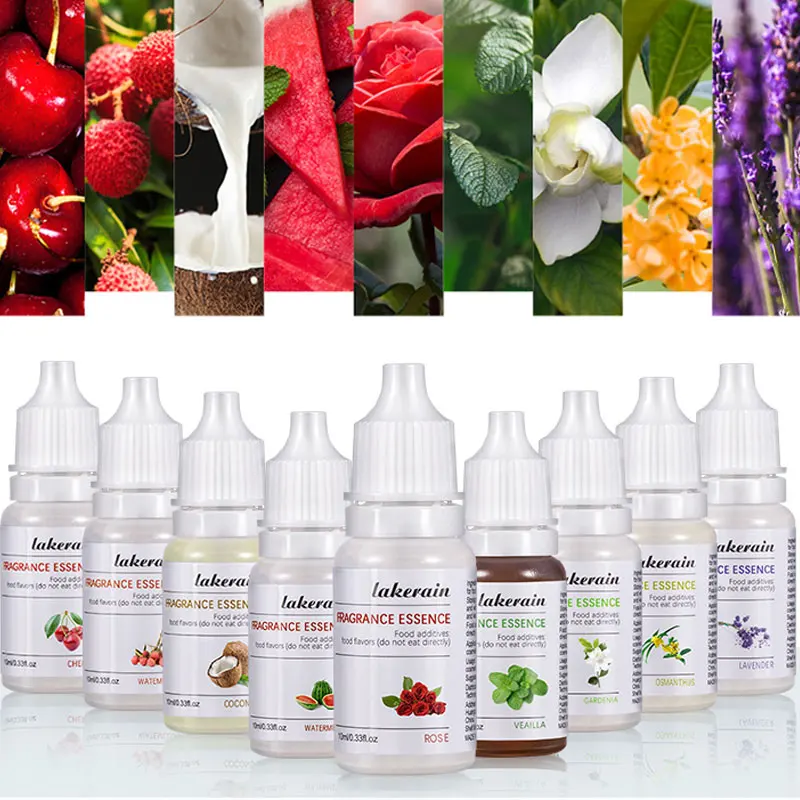 4pcs/Lot 10ml Safe Flavoring Essence For Lipstick Colorant Lip Gloss Essential Oil Diy Accessories Plants Fruit Fragrance