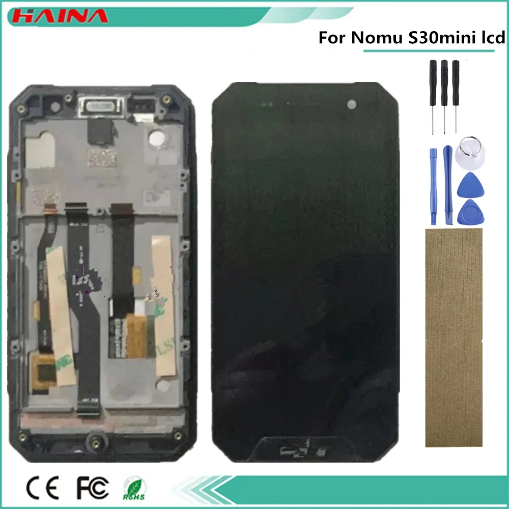 

Lcd and frame + Touch Screen+Frame For Nomu S30 MINI MTK6737T Quad Core Free shipping