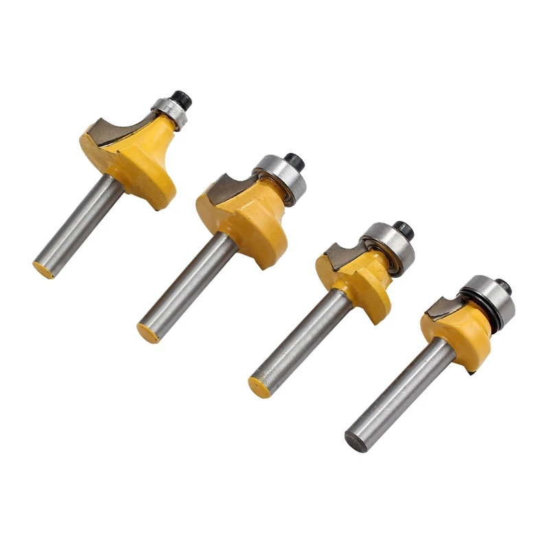 BEST4x круглый фреза для отделки кромки Набор бит 1/4 дюйма хвостовик 1/2 3/8 1/8