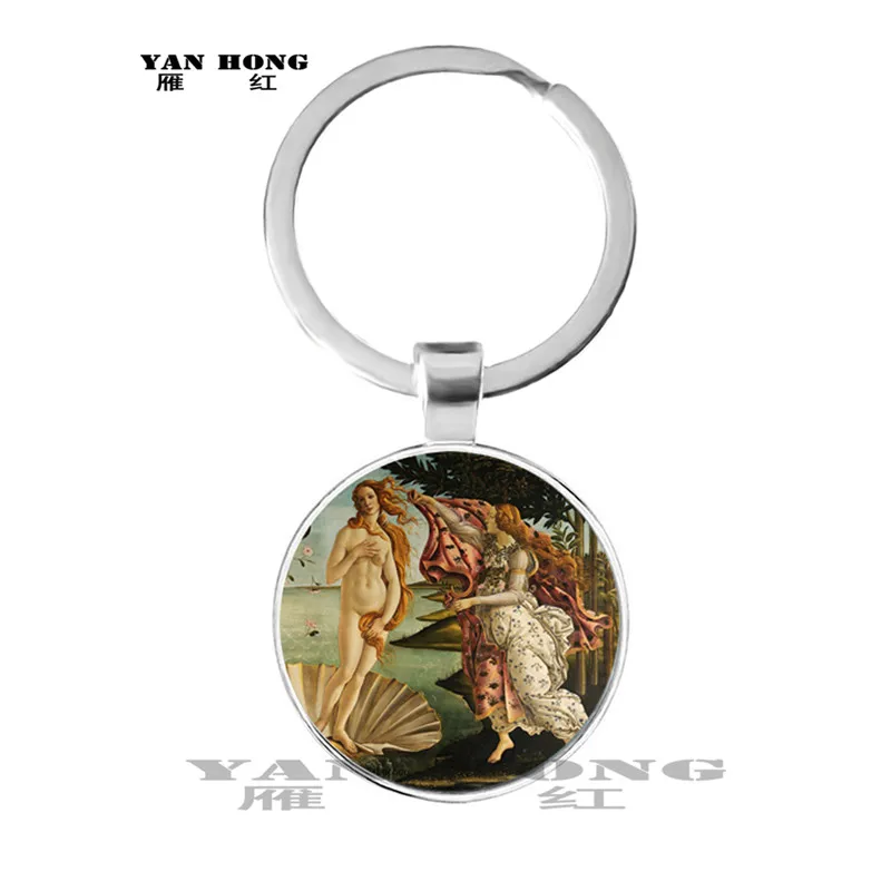 

2019One of the most famous works of art, Mona Lisa / Keith / Girl's Glass Pendant Jewellery discovery, key chain