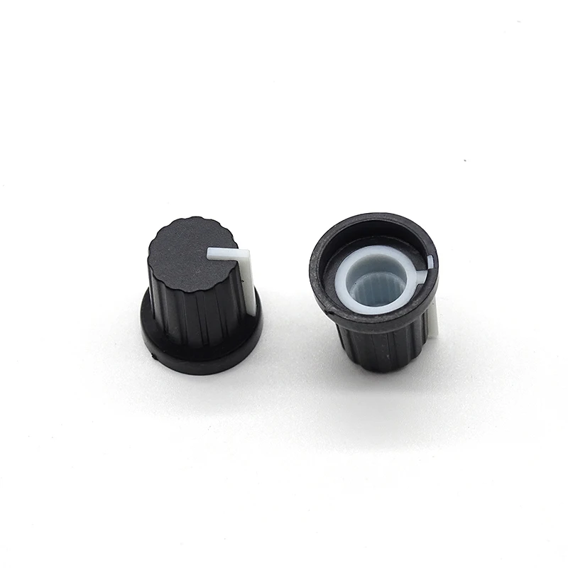 10pcs Black Volume Control Potentiometer Knob Cap Plastic For 6mm Shaft Hole | Switches