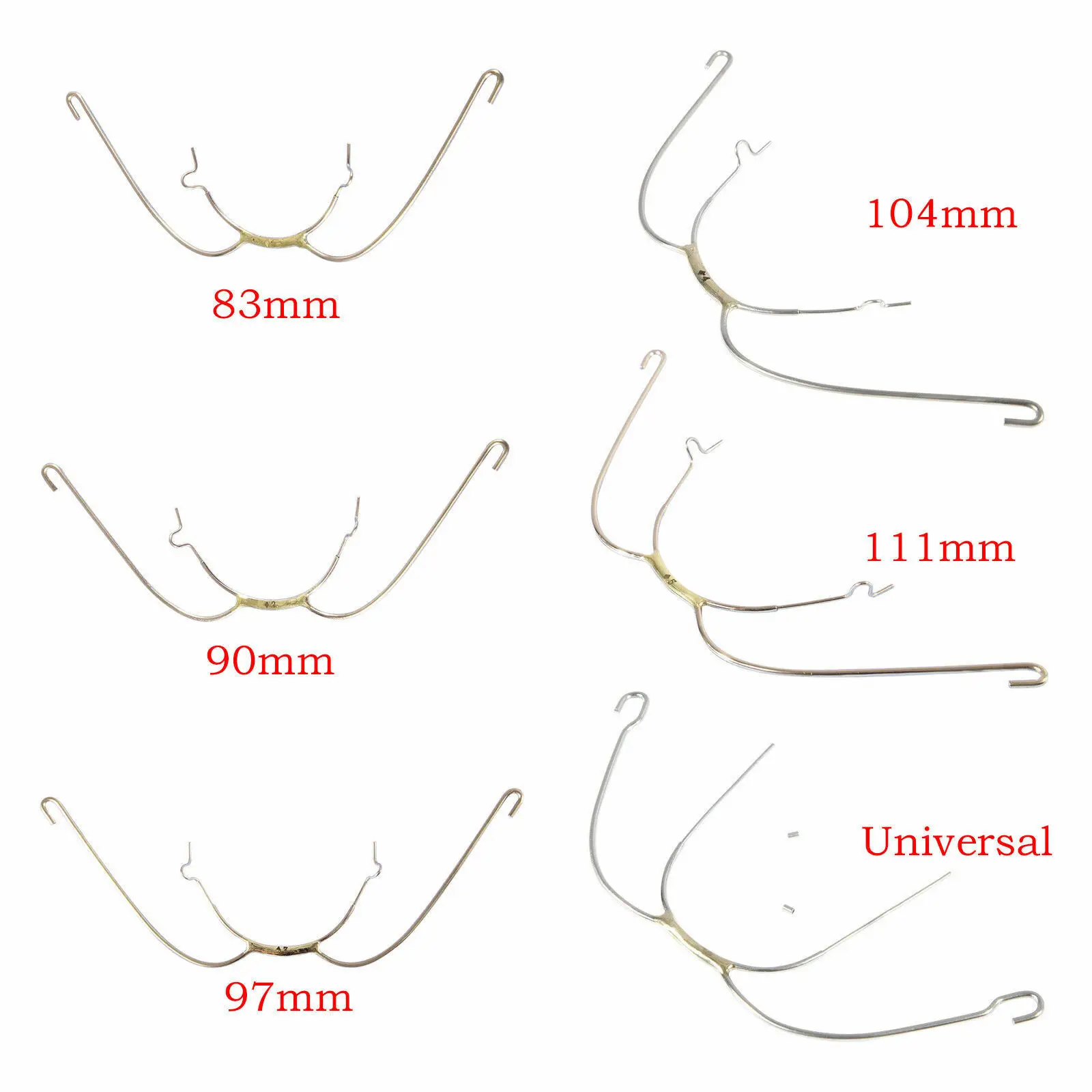 2 pcs (6 Sizes) Dental Orthodontic Extraoral Face Universal Bow with Cuspid model Hook Dental Tool