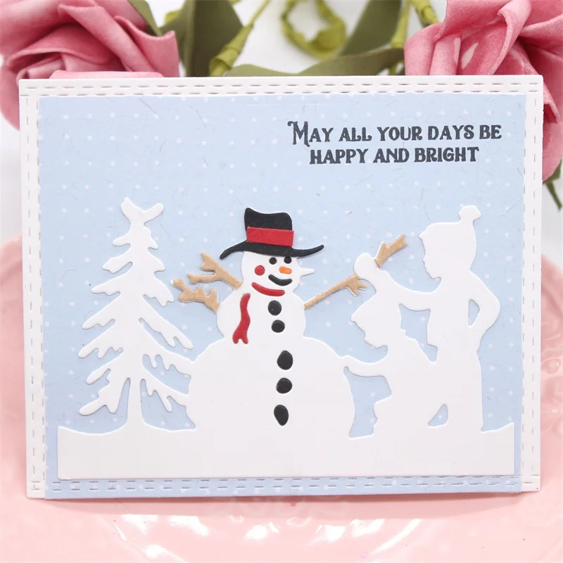 

KLJUYP рождественские Снеговики металлические Вырубные штампы для скрапбукинга бумажные крафтовые украшения штампы для скрапбукинга