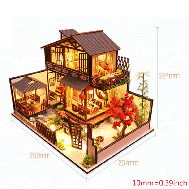 

Dollhouse Miniature with Furniture, DIY Wooden Dollhouse Kit Plus Dust Proof , 1:25 Tiny House Building Kit (Forest Habitat)