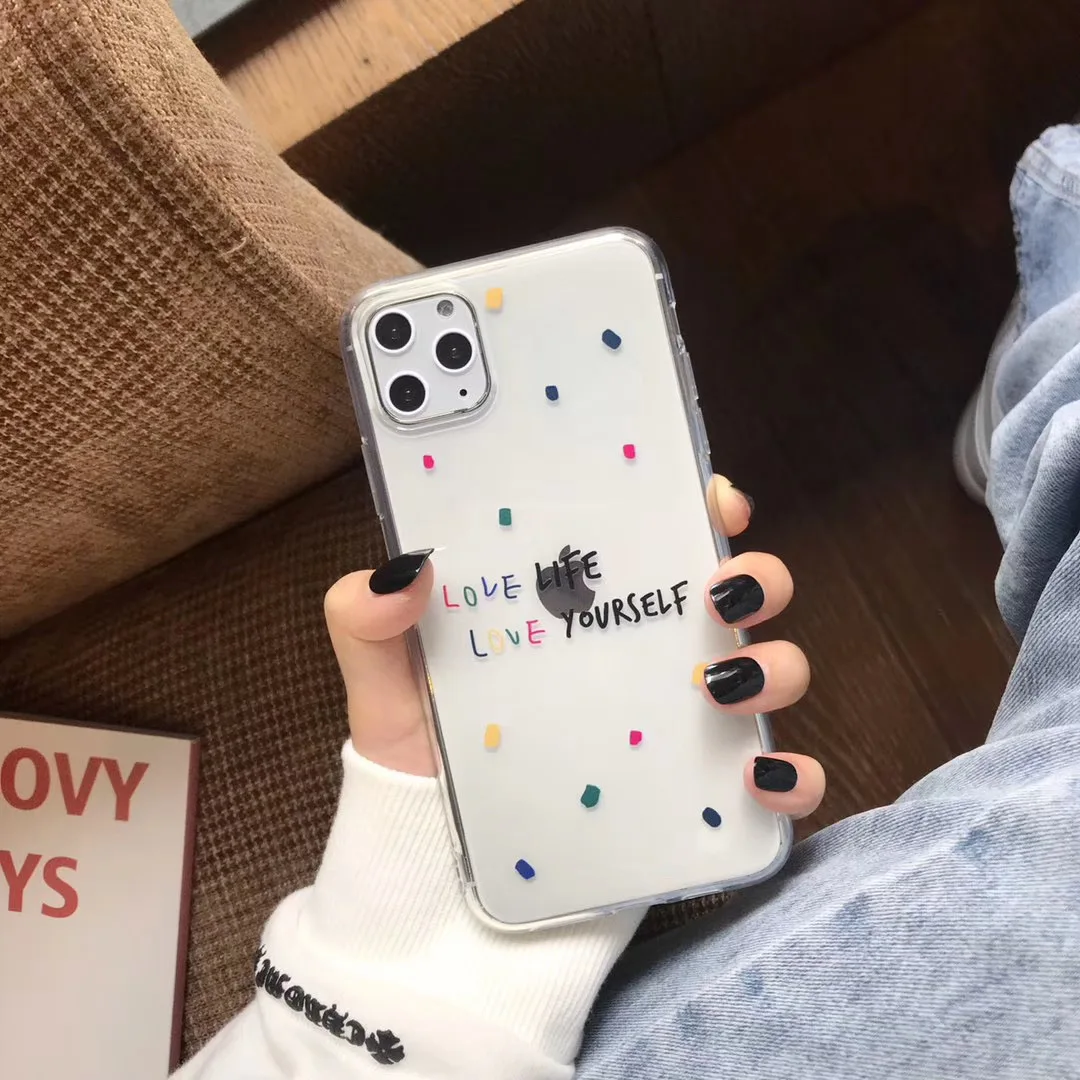 INS милый модный английский Радужный цветной волнистый чехол для телефона iPhone 11 pro