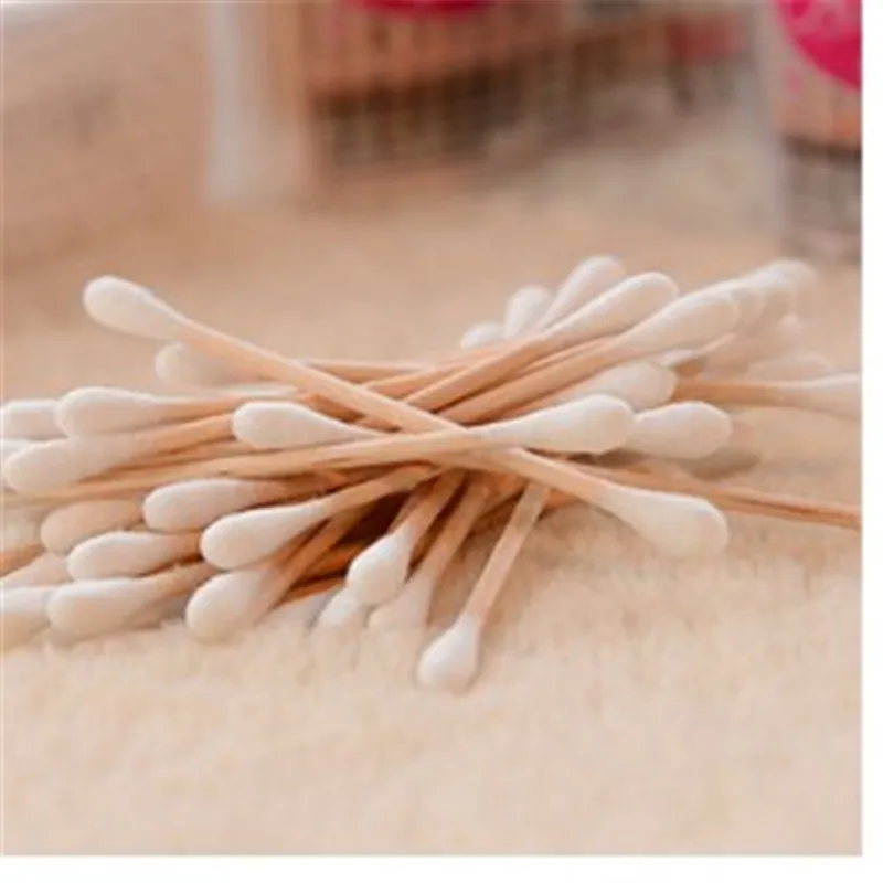 2 пакета (ов) двойной головкой ватный тампон Для женщин макияжа ватные палочки