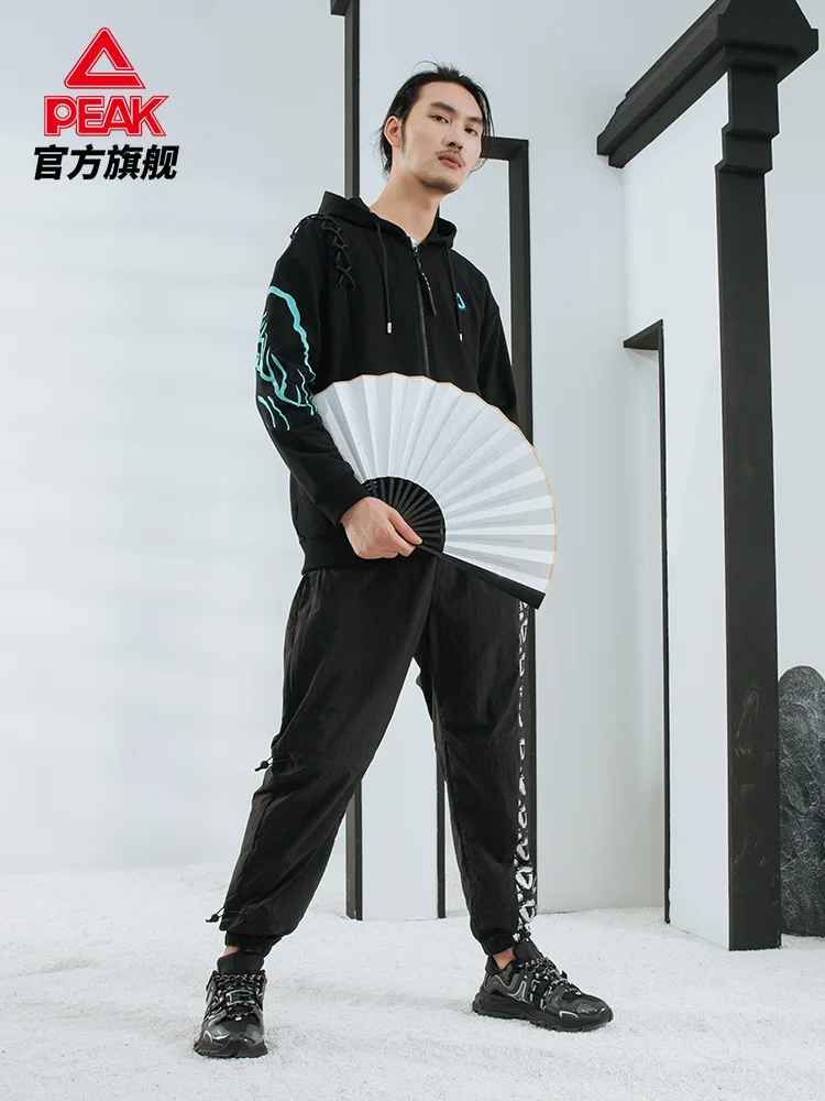 

Мужской свитер с капюшоном [ink series], черный повседневный спортивный кардиган на молнии с капюшоном, верхняя одежда, осень 2020