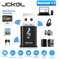 jckel usb bluetooth adapter bt 5 0 wireless audio transmitter receiver usb power supply 3 5mm jack for tv pc car speaker