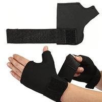 1 pair soft breathable adjustable half finger glove support protector sport universal wrist palm thumb brace guard wrap hot
