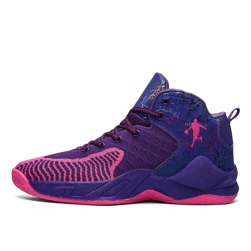 

New Men High-top Basketball Shoes Lightweight Training Boys Basketball Sneakers Women Air Mesh Breathable Outdoor Sports Shoes