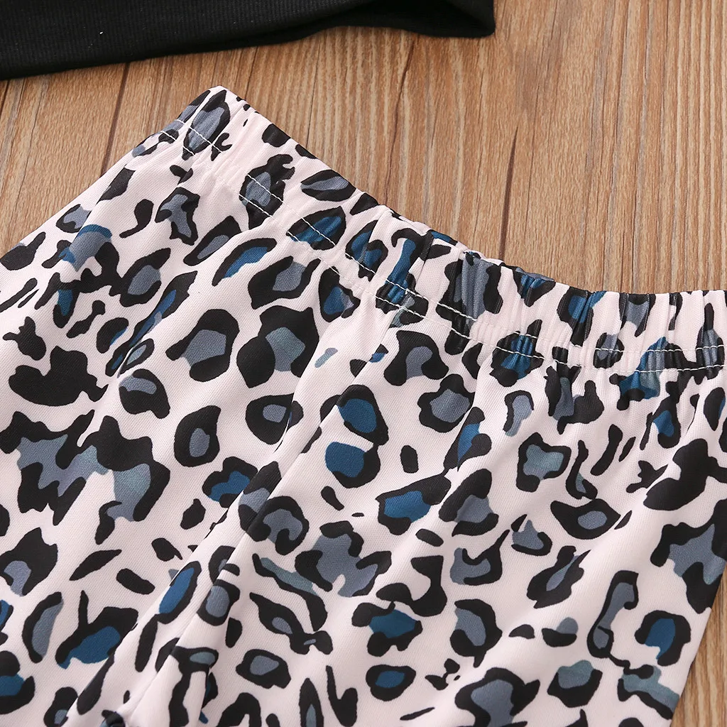 

Newborn Toddler Baby Girl Long Sleeve Top Hoodies Leopard Pants Headband Outfits 3PCS Clothes Set
