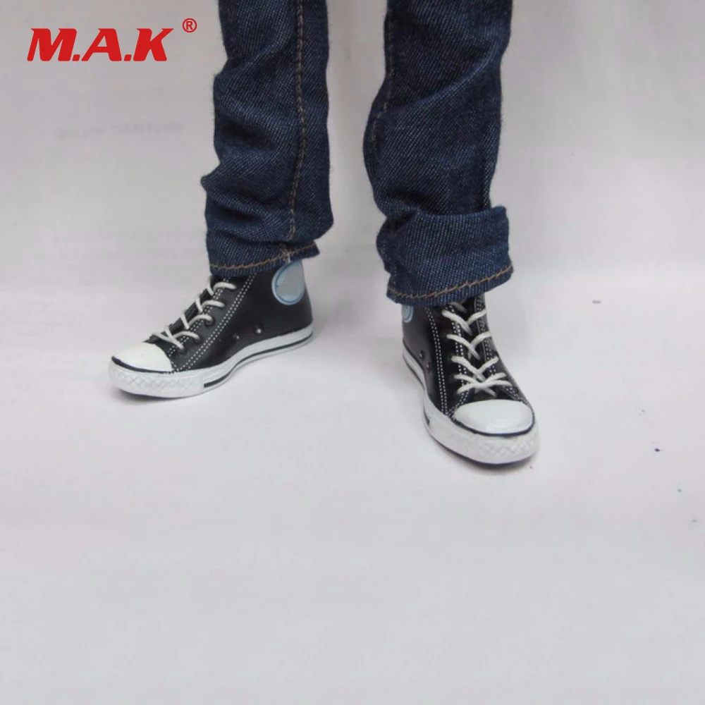 

1: 6 scale black sports shoes woman canvas shoes sneakers with laces adjustment 12 "action figure model toys
